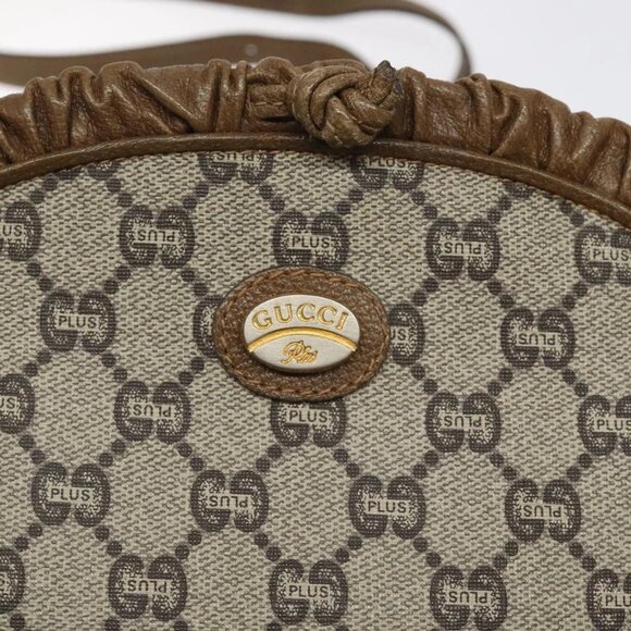 GUCCI GG Plus Supreme Shoulder Bag PVC Beige Gold Auth - Picture 12 of 16